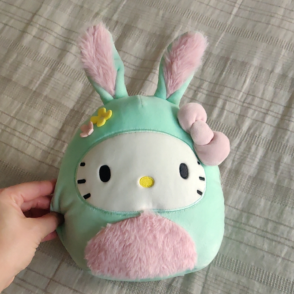 New!Squishmallows Sanrio Hello Kitty With Bunny Ears 8" Plush Stuffed Toy